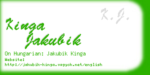 kinga jakubik business card